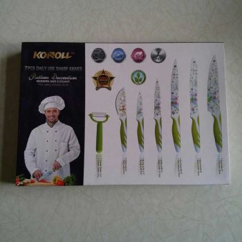 KONOLL 7 pcs Daily Use Printed Shar Knives - Kitchen Appliances - Best Price in Pakistan - HitShop.pk